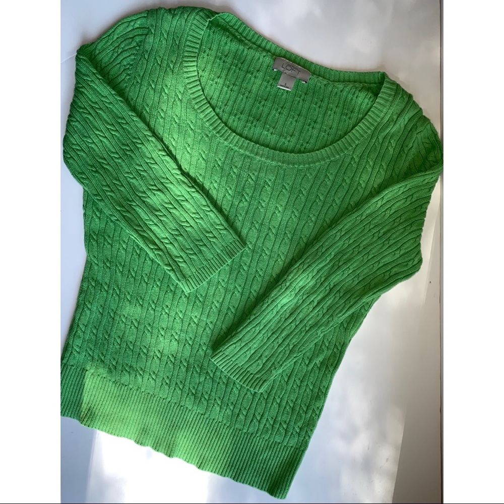 Ann Taylor Loft 3/4 Sleeve Cable Knit Sweater - Picture 4 of 5